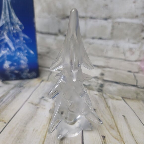 6.25" The Tuscany Crystal Clear Art Glass Christmas Tree VTG Solid Twisted - Picture 4 of 7